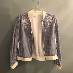 Crescent Striped Embroidered Jacket